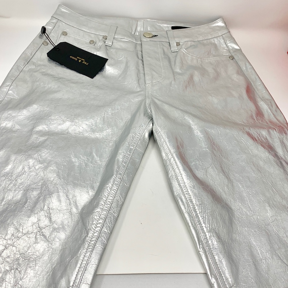 New metallic leather high rise skinny Rag & Bone